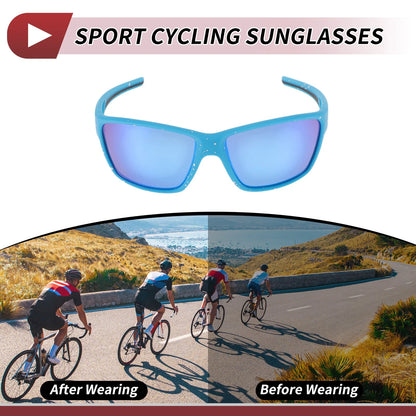 Goggles Blue Lens Blue Black Frame Tri-Acetyl Cellulos for Motorcycle