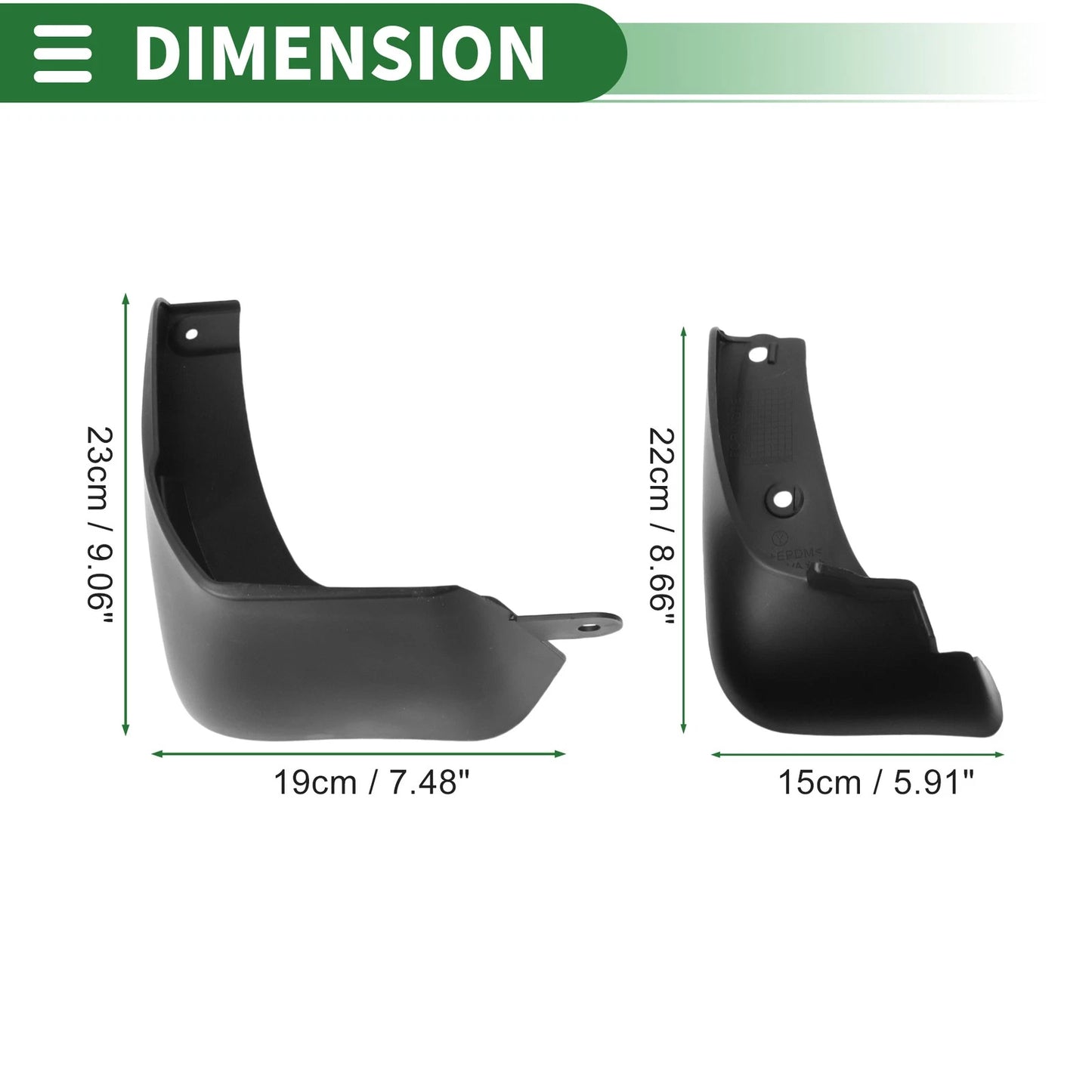 Mud Flaps Splash Guards 1 Set for Nissan Note (2017-2020)