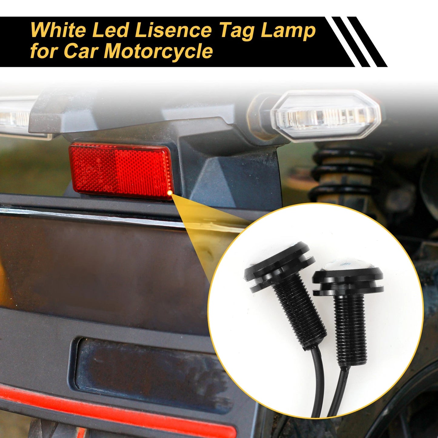 License Plate Light / 2 x / 12V Led Tag Lamp for Motorcycle