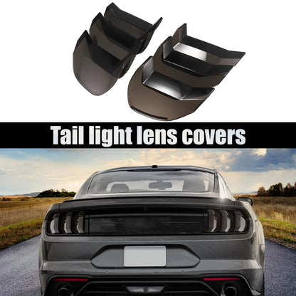 Tail Light Lamp Cover Trim Bezels for Ford Mustang (2018-2021) Black