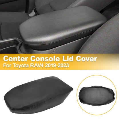 Center Console Lid Armrest Cover Leather Trim Black for Toyota RAV4 (2019–2023)