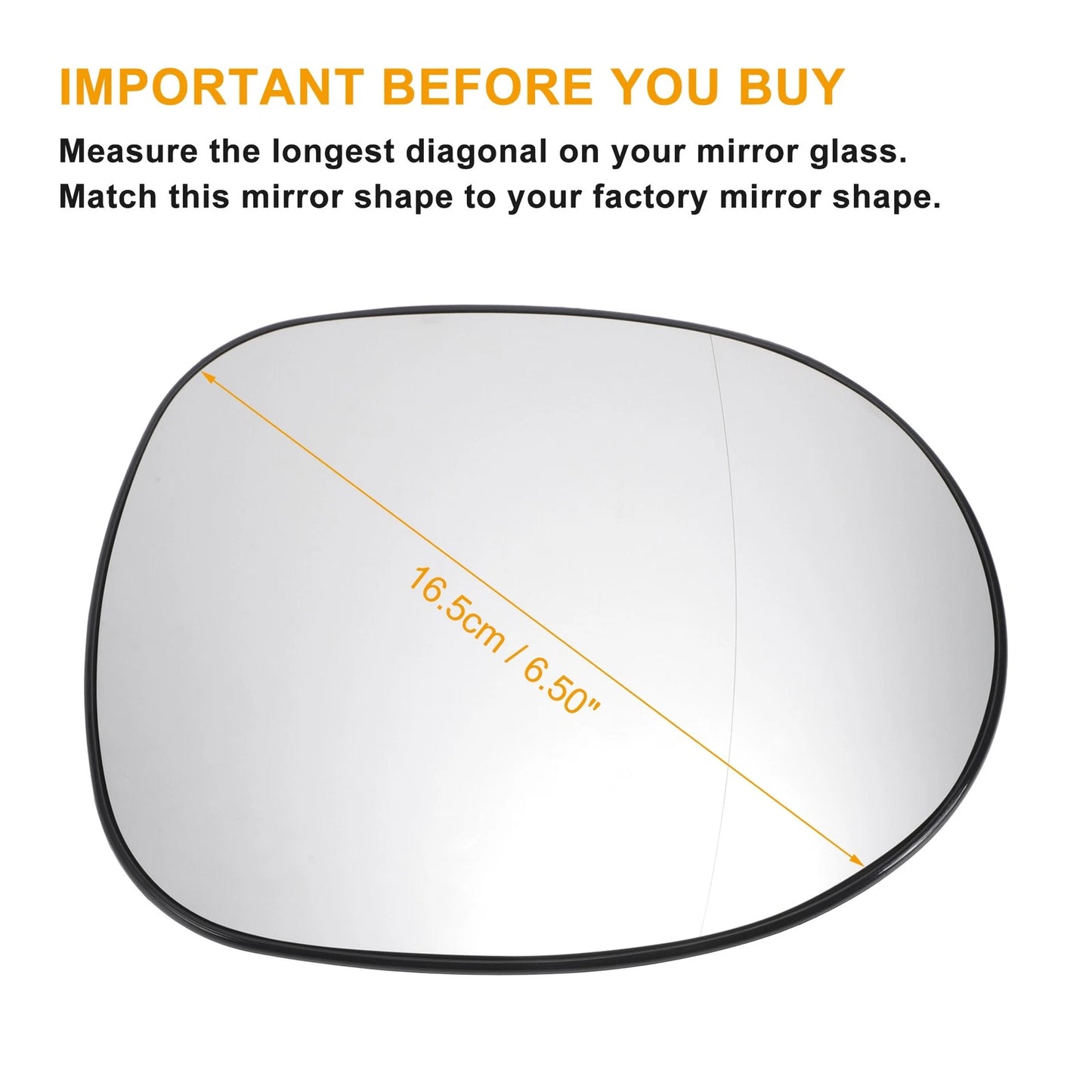 Right Side Heated White Mirror Glass for Honda Civic (2005-2012)