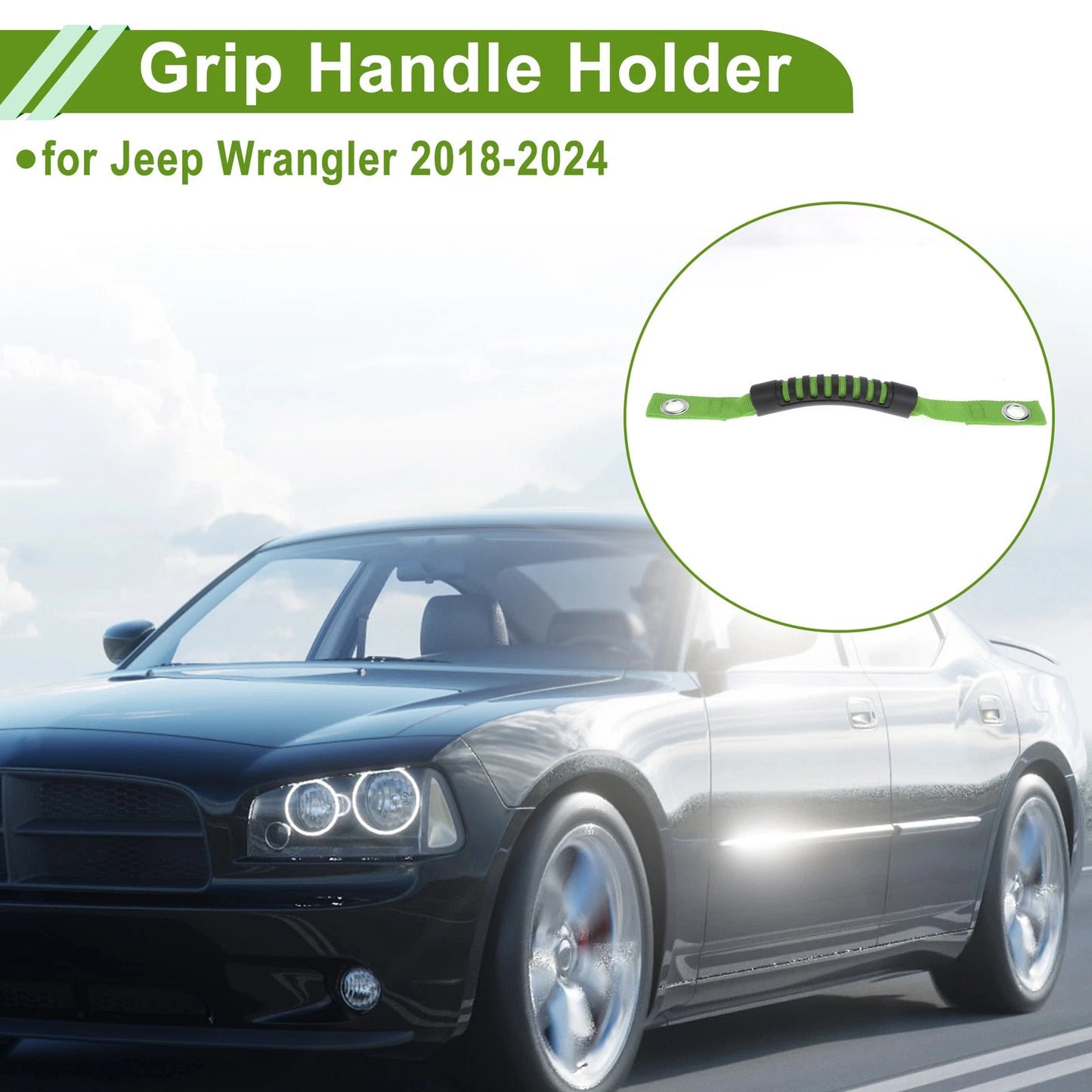 Roll Bar Grab Handles for Jeep Wrangler (2018-2026) Black Green