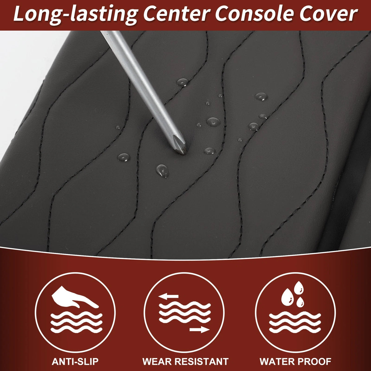 Center Console Cover for BMW X5 G05 (2019-2025) Napapi & PVC Armrest Black