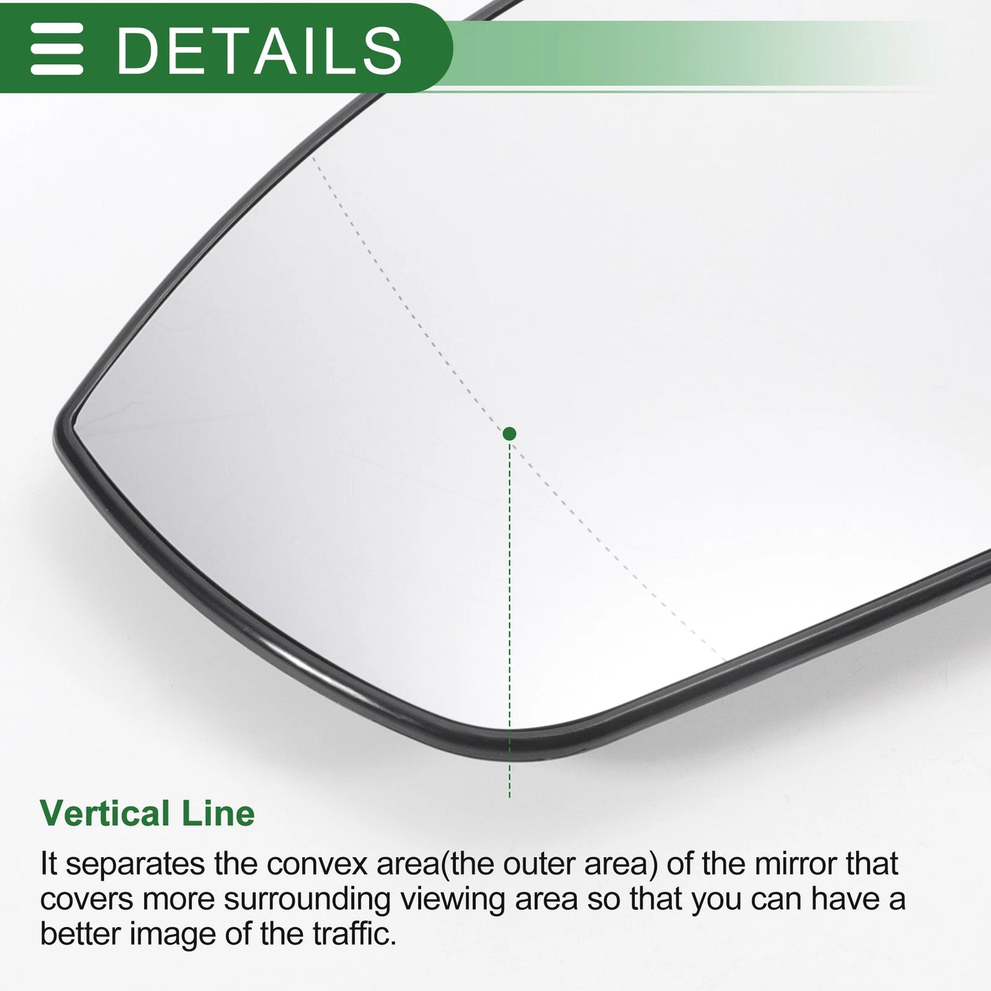 Left Side Heated White Mirror Glass for Ford EcoSport (2013-2023)