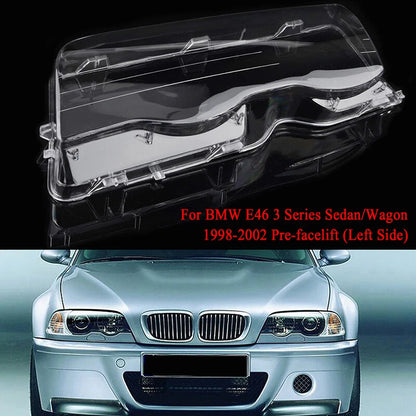 Left Headlight Lens Cover for BMW E46 320i 325i 4 Door (1998-2001)