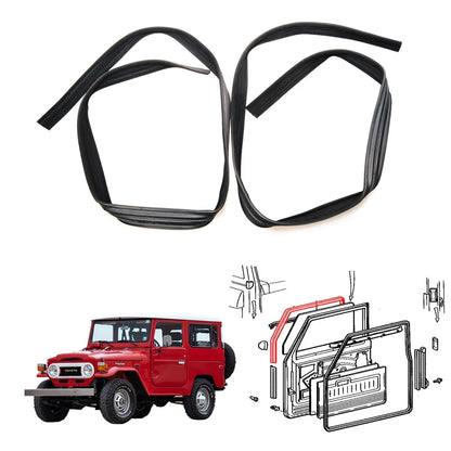 Front Door Glass Run Set for Toyota Land Cruiser J40 BJ44 BJ46 FJ43 HJ45 1960-1984