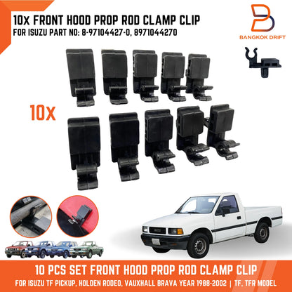 10x Hood Prop Rod Support Clip for Holden Rodeo Ute TF Isuzu TFR (88-02)