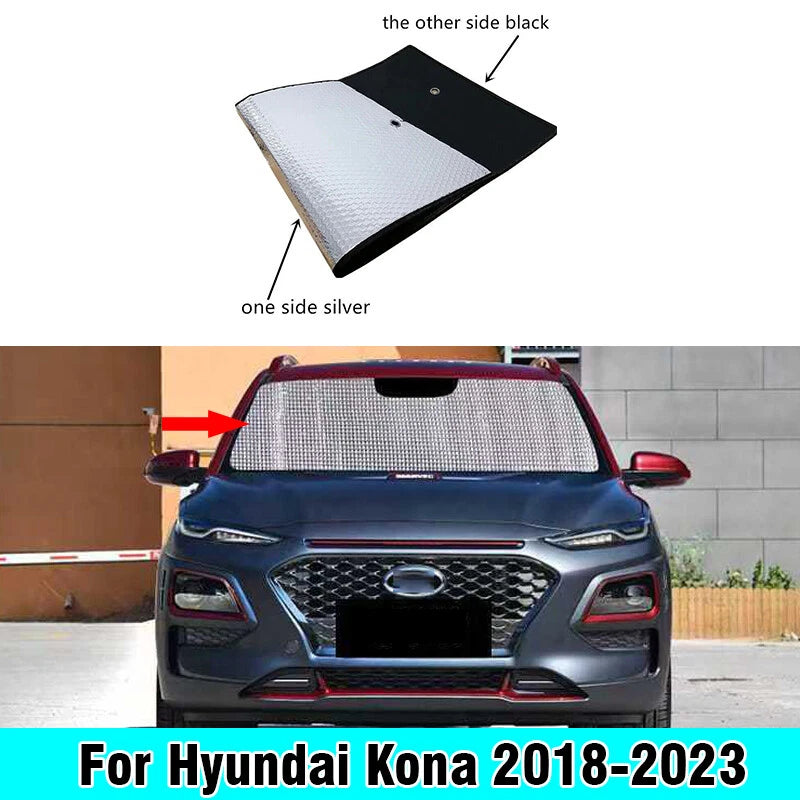 Front Windshield Privacy Thick Sunshade for Hyundai Kona (2018–2023)