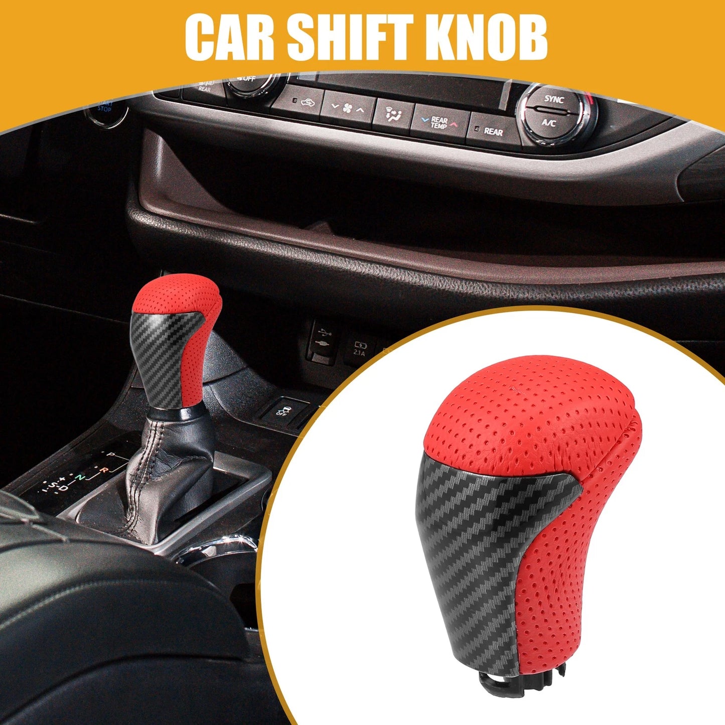 Gear Shift Knob for Toyota Tacoma 2016-2022 - Inner Shifter Knob, Red