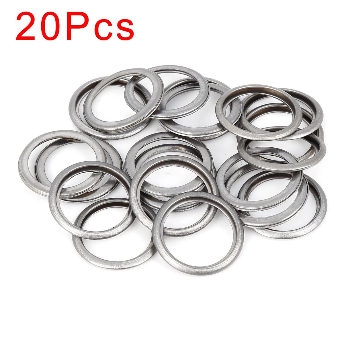 20 x M20 Silver Tone Oil Drain Plug Gaskets for Subaru