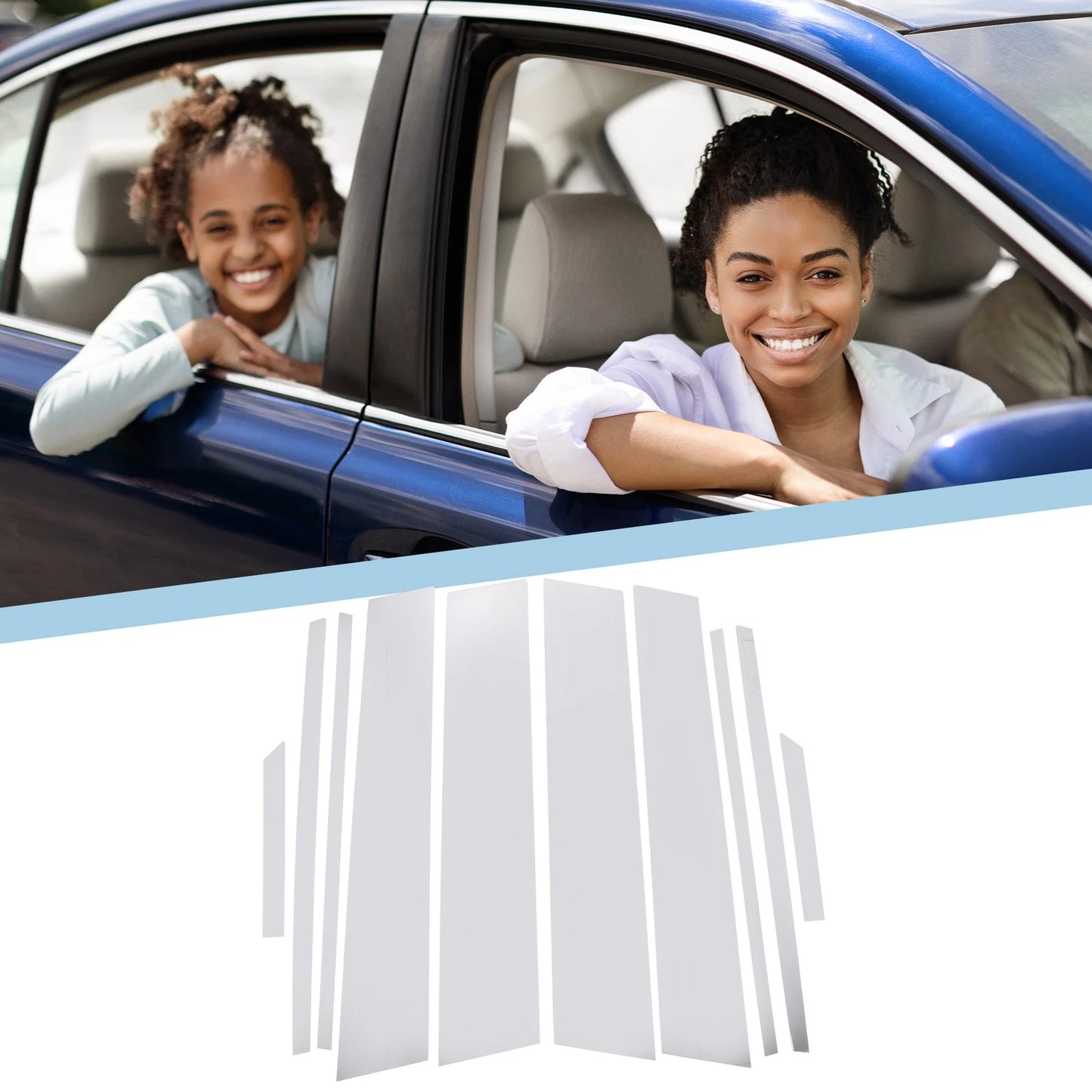 10 pcs Car Pillar Window Trim Cover for Toyota RAV4 (2019–2023)