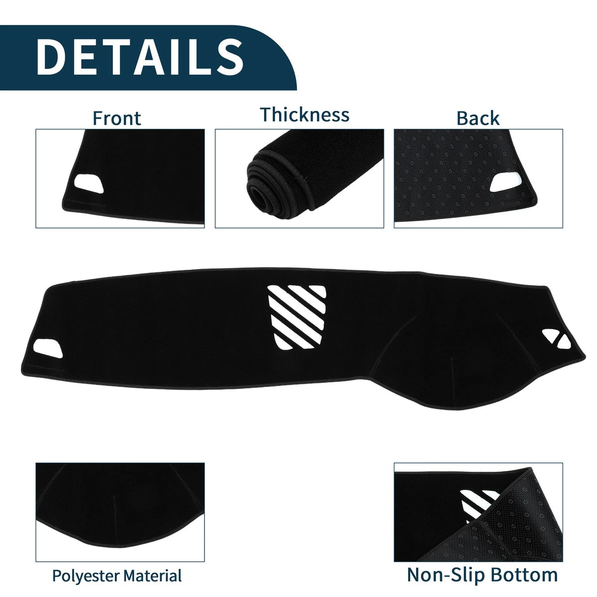 Dashboard Cover Mat for BMW 5 Series F10 F11 (2010-2017) Sun Protector Black