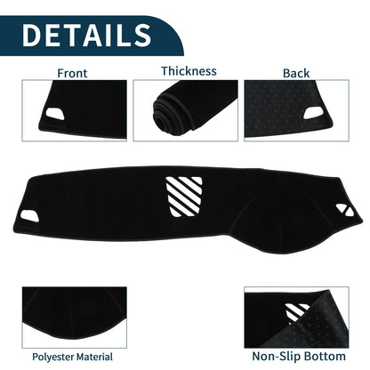 Dashboard Cover Mat for BMW 5 Series F10 F11 (2010-2017) Sun Protector Black