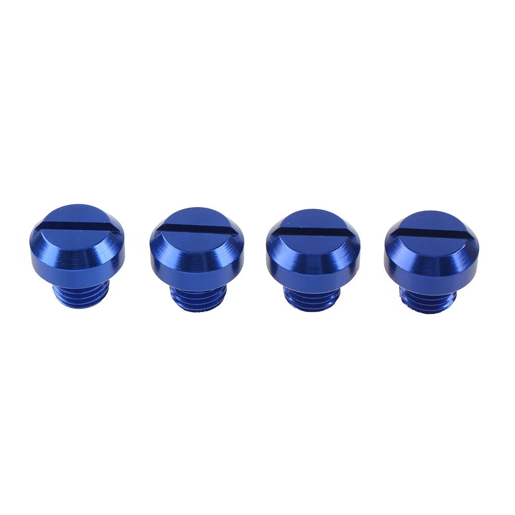 4 x Universal Motorcycle Mirror Hole Blanking Plugs M10 Screws Caps Blue