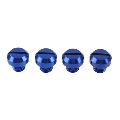 4 x Universal Motorcycle Mirror Hole Blanking Plugs M10 Screws Caps Blue