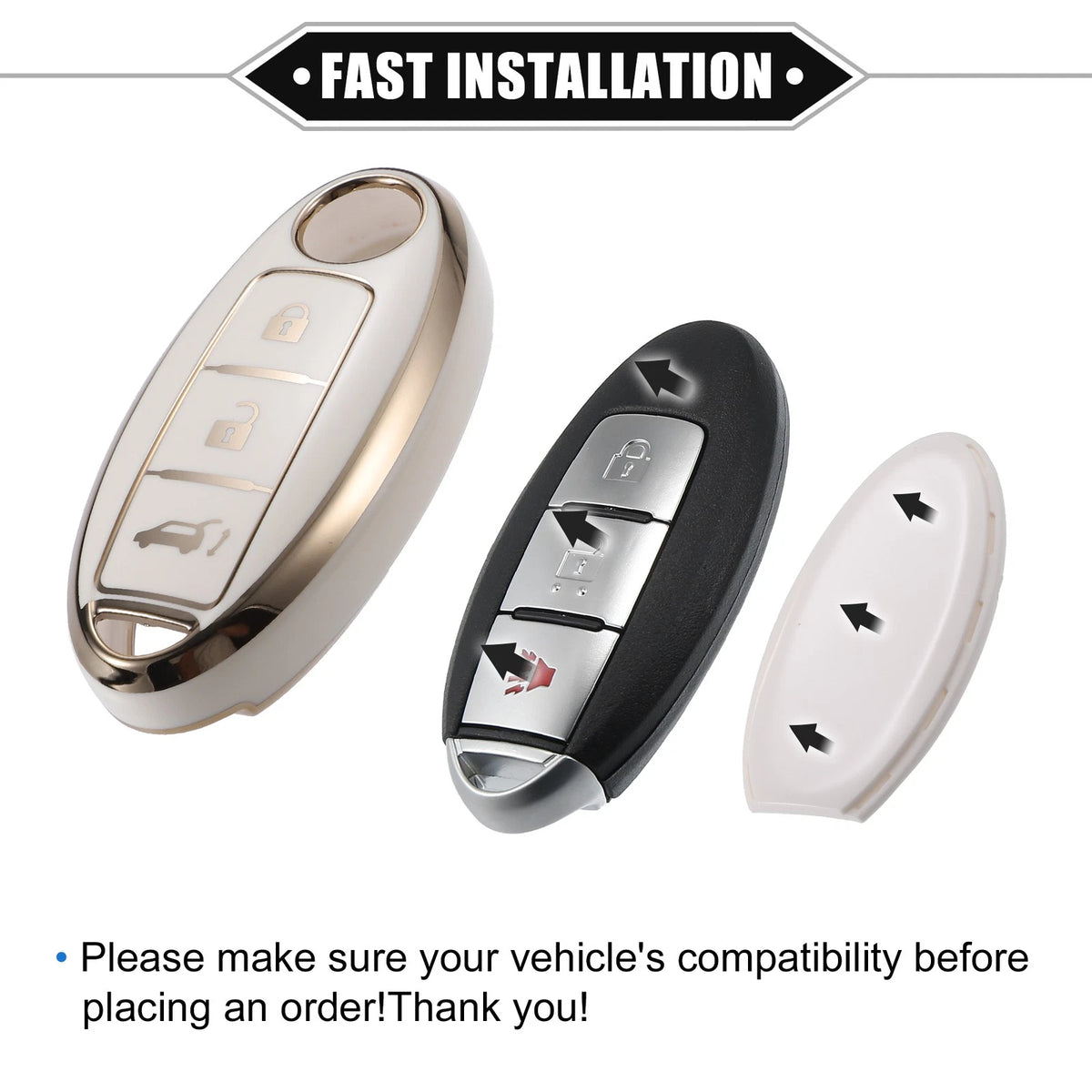 Keyless Key Fob Shell Cover Case for Nissan Altima Rogue (2013-2023)