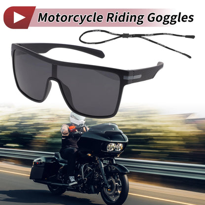 Motorcycle Riding Goggles Black Lens Black Gray Frame Tri-Acetyl Cellulos TR90
