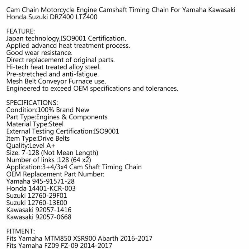 Timing Chain for Kawasaki KLX 250/300/400 (2006-2023)