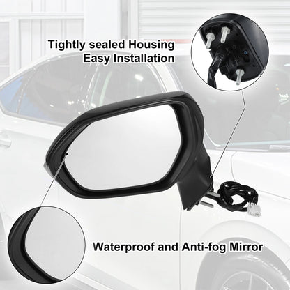 7 Pin Left Side Door Mirror Assembly Black for Toyota Corolla (2020-2024)
