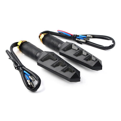 10mm Motorcycle Black LED Amber Turn Signal Lights for Universal Models