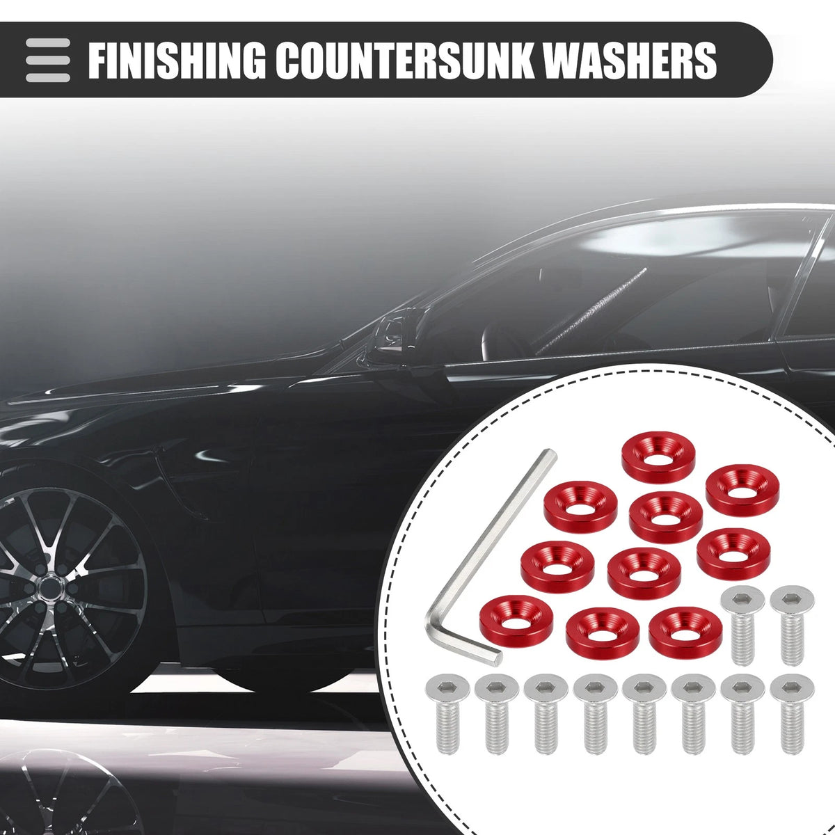 1 Finishing Countersunk Washers Dress Up Tool for Car Motorcycle Red