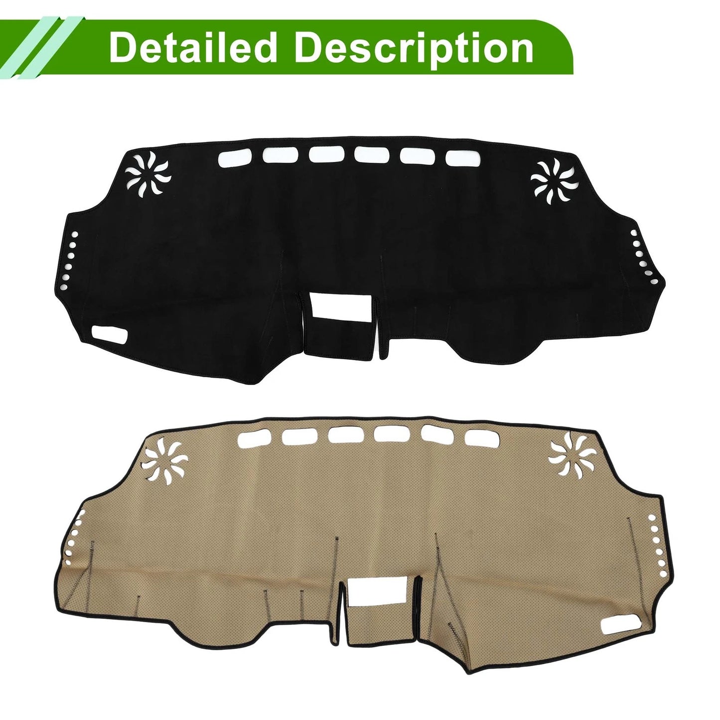 Dashboard Cover Mat for Toyota Wish 2010-2018 Sun Protector Black