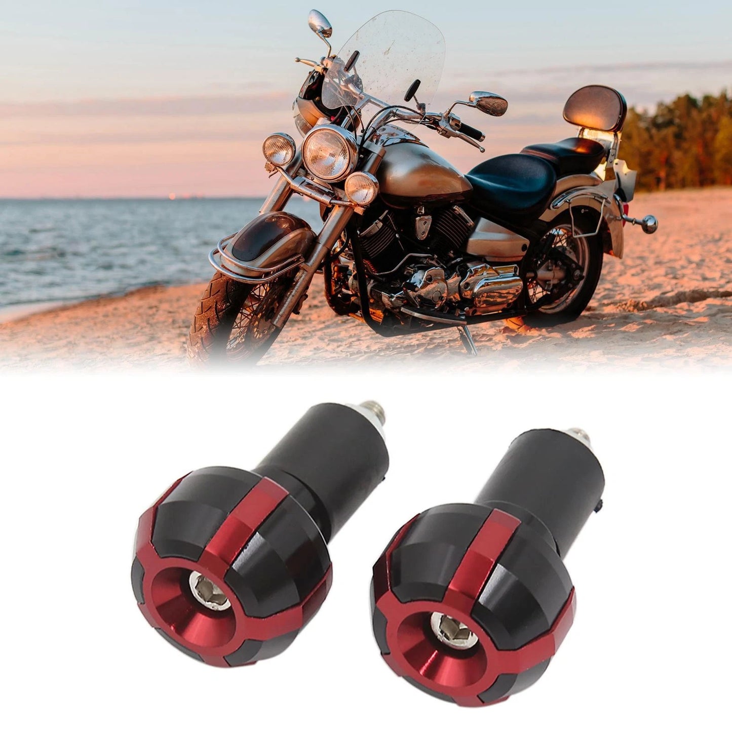 2 x Aluminum Alloy Handle Bar Hand Grip End Cap for Motorcycle