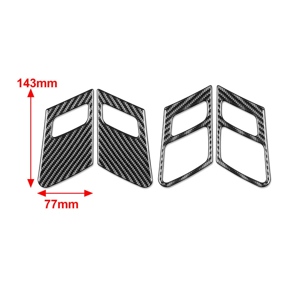 Carbon Fiber Black Interior Door Handle Frame Cover for Audi Q5 (2018-2021)