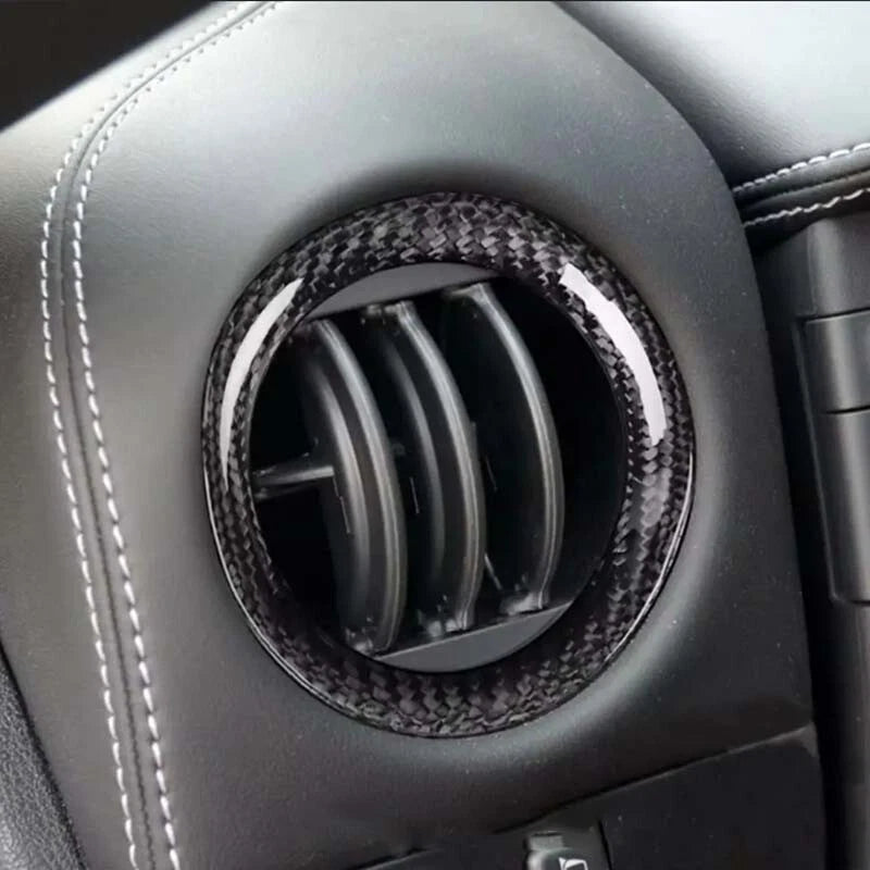 100% Carbon Fiber Dashboard AC Vent Cover Trim Ring for Nissan GTR R35 2009-2016