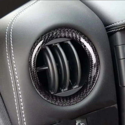 100% Carbon Fiber Dashboard AC Vent Cover Trim Ring for Nissan GTR R35 2009-2016