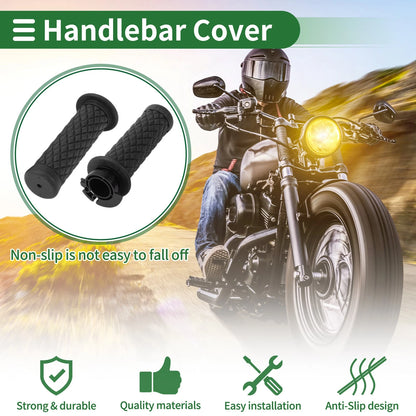 Grips 7/8" 22mm Hand Grips TPU Black Rhombus for Motorcycle