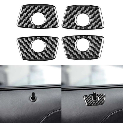 4pcs Carbon Fiber Door Lock Pin Cover Trim Fit For Ford Explorer 2013-2019