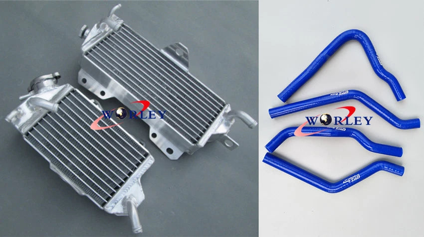 Aluminum Radiator + Black Hoses for Kawasaki KX125 KX 125 (1990-1991)