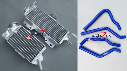 Aluminum Radiator + Black Hoses for Kawasaki KX125 KX 125 (1990-1991)