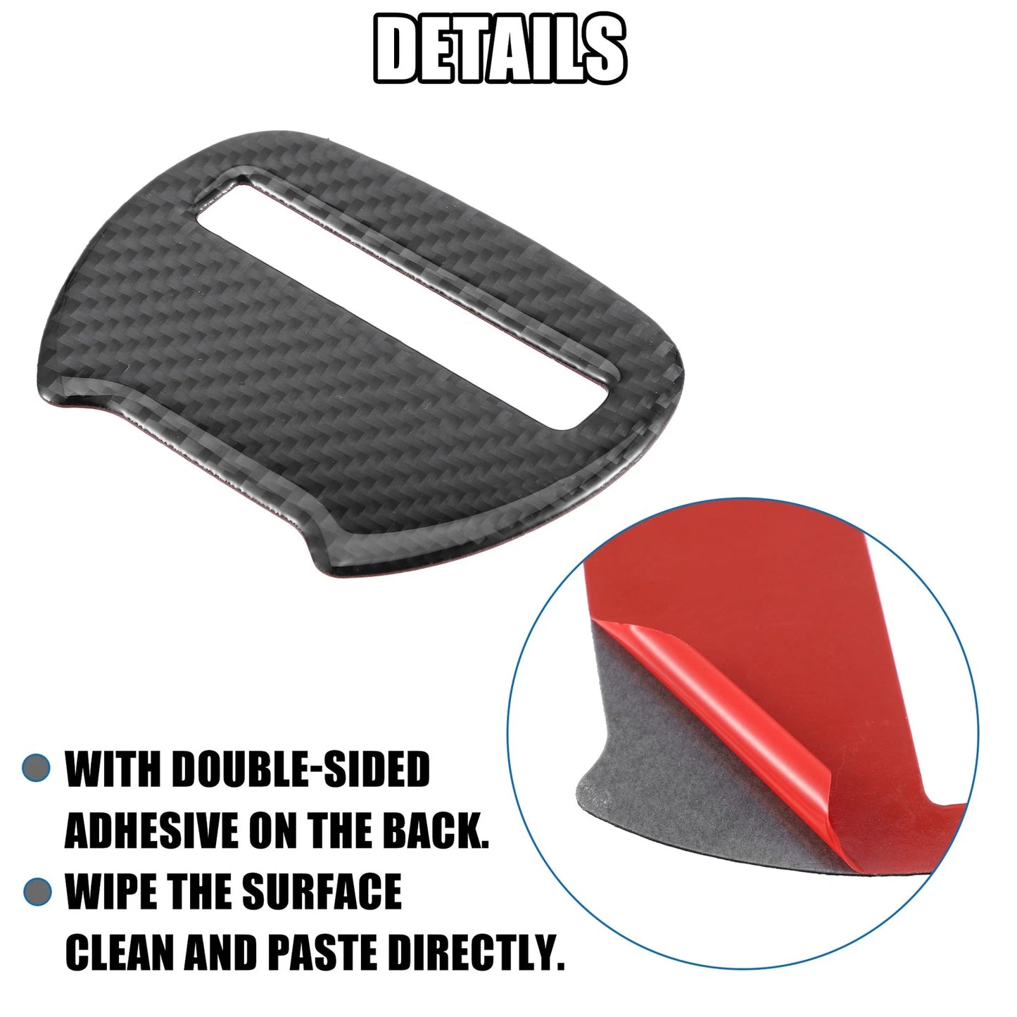 Steering Wheel Cover Trim for Dodge Challenger Carbon Fiber Pattern Black