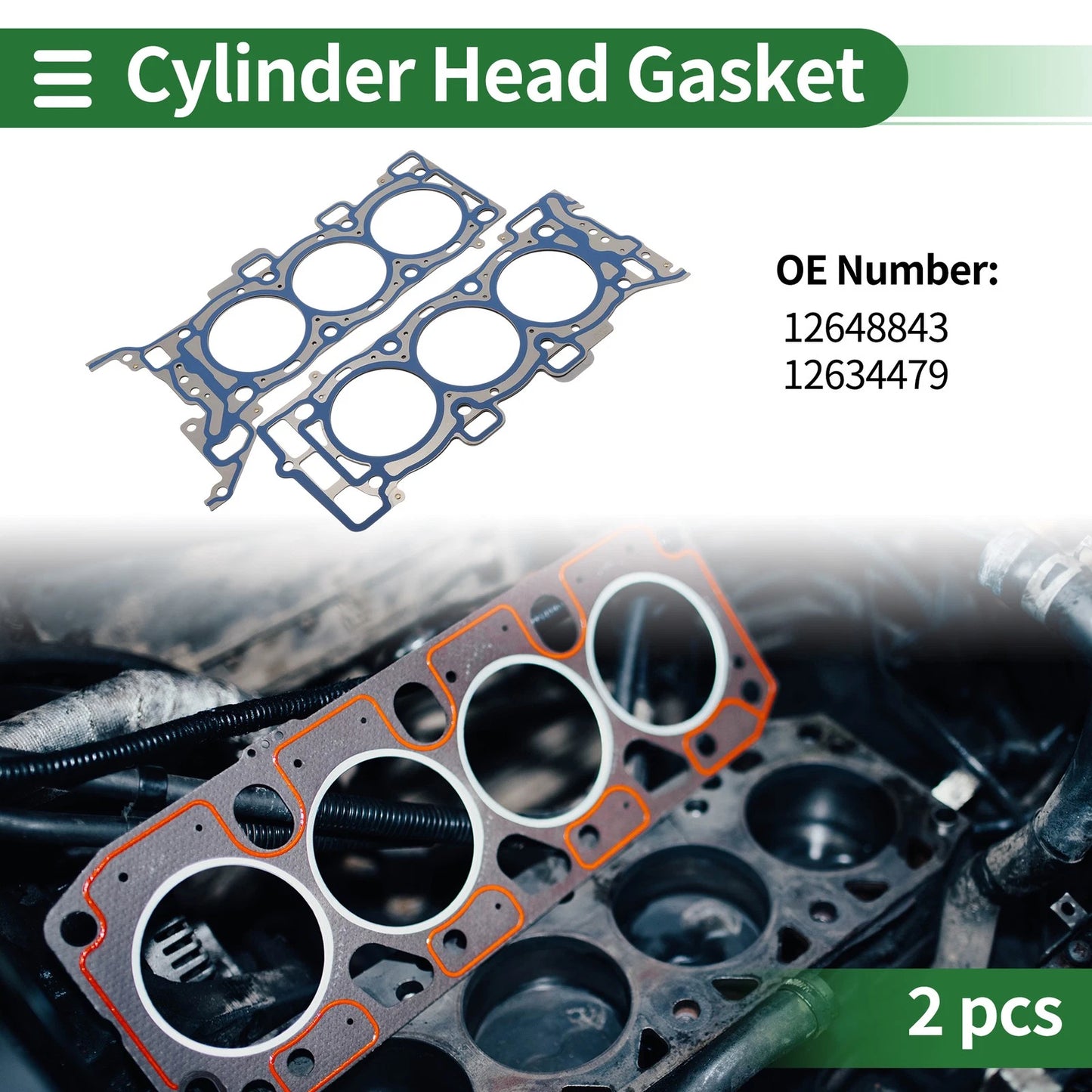 2 x Cylinder Head Gasket Left and Right for Buick Enclave 3.6L (2008–2017)