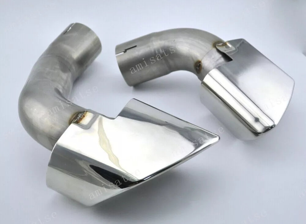 Steel Rear Bumper Exhaust Tips for BMW F15 X5 (2014-2015) 2 x Muffler Pipes