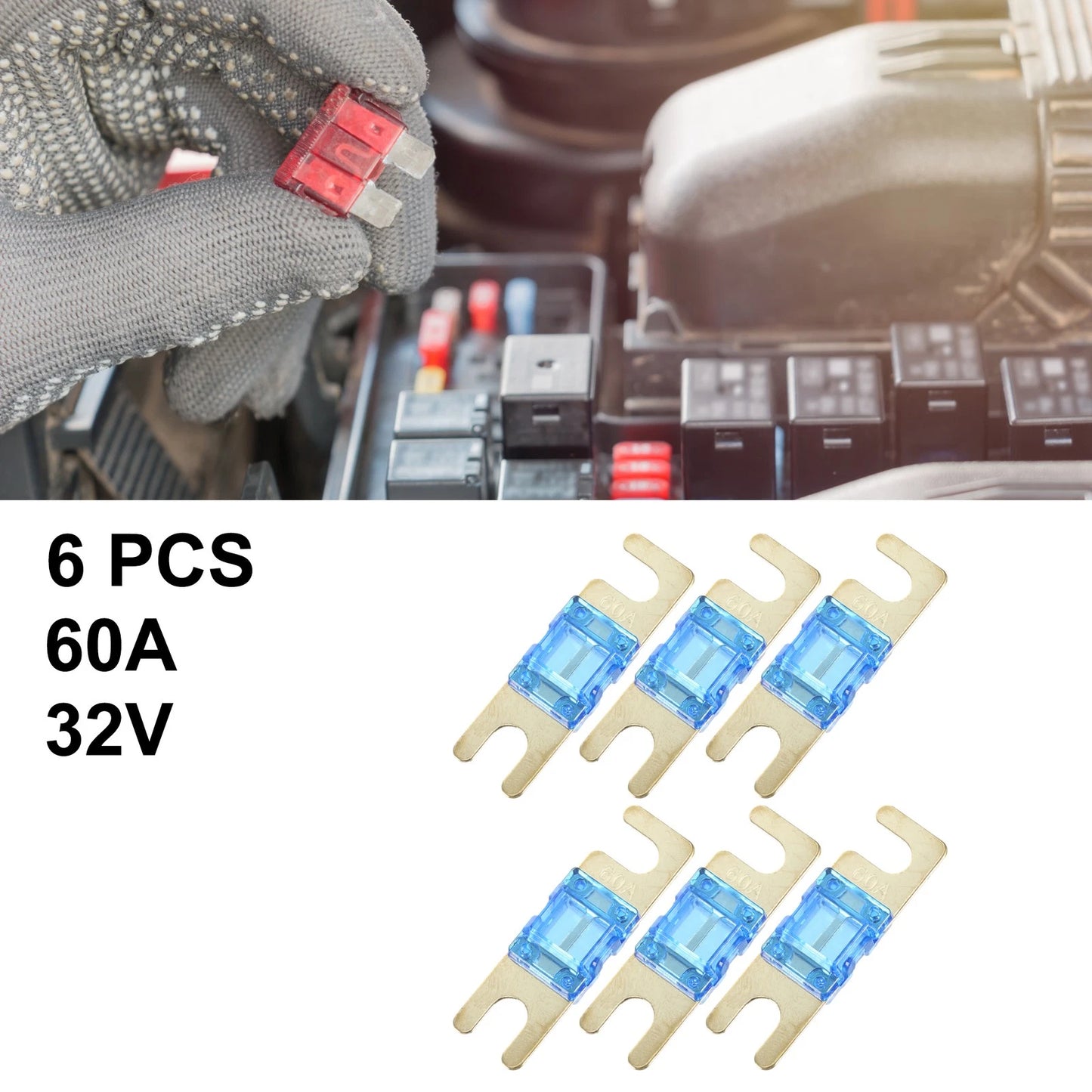 6 x 60A AFS Mini ANL Fuses for Car Truck Motorcycle Boat Audio