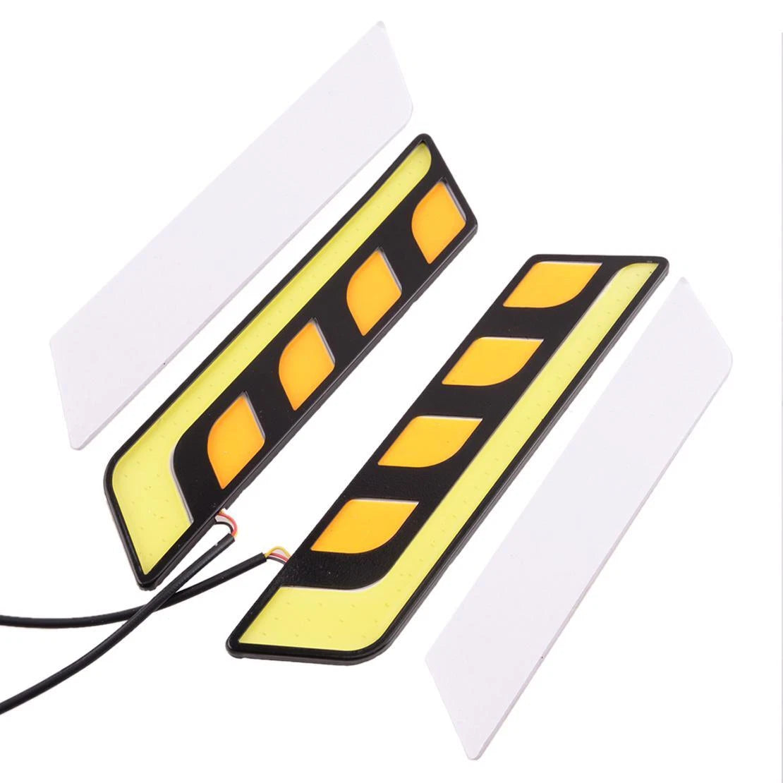 DC 12V White Amber COB LED DRL Fog Lights for Car