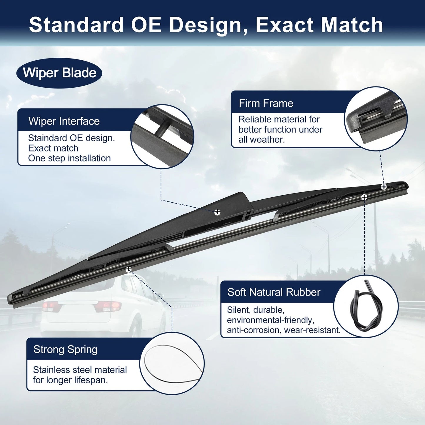 Rear Windshield Wiper Blade Arm Set for Ford Expedition, Lincoln Navigator