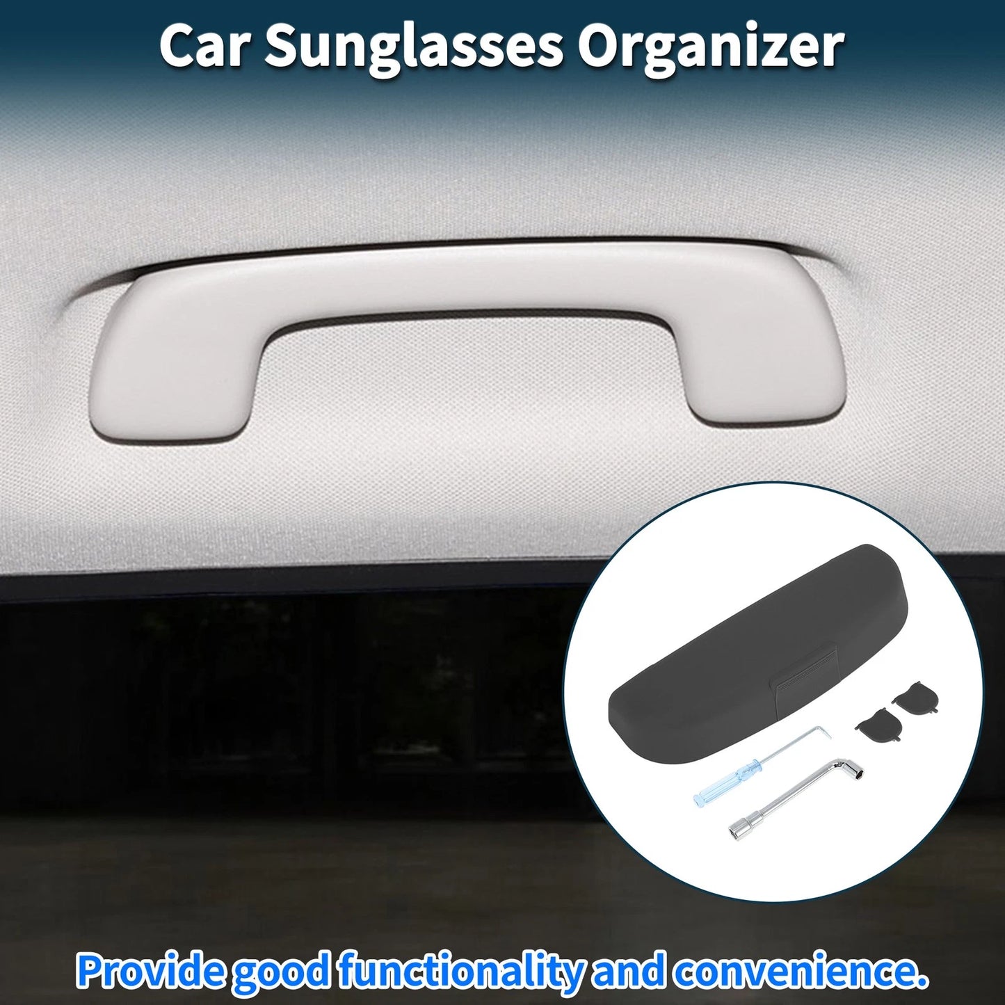 Sunglasses Case for Volvo XC90 Eyeglasses Holder Storage Box Black (2016-2024)