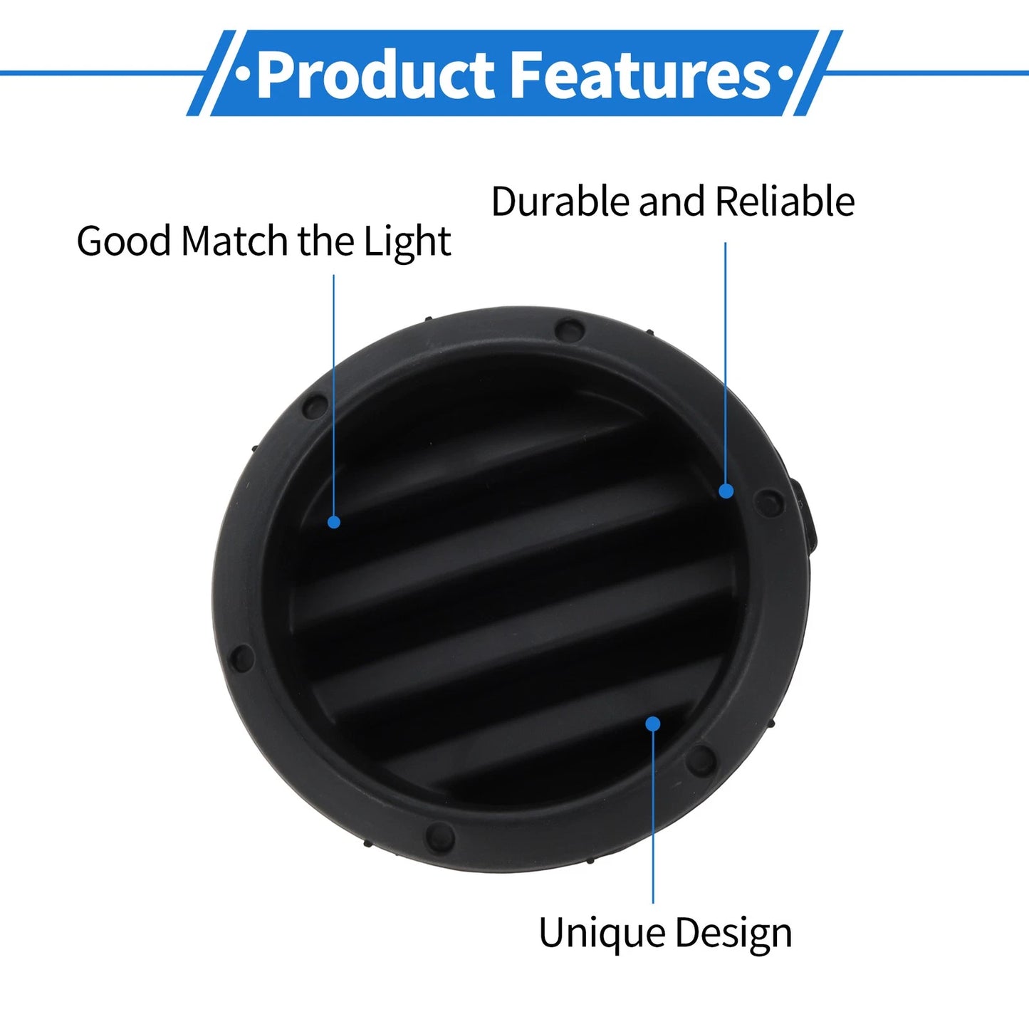 Fog Light Covers  for Toyota Highlander (2001-2007) Black ABS
