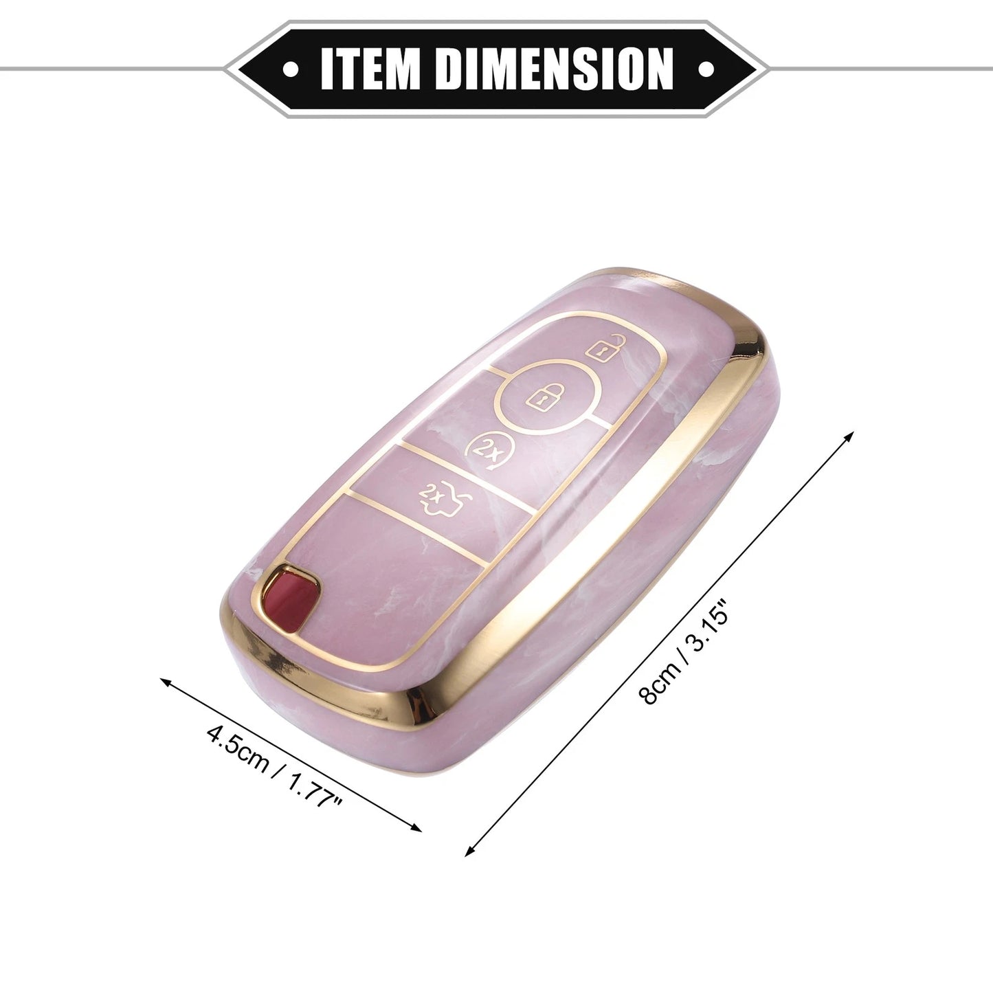4 Button TPU Key Fob Cover Case for Ford Explorer, Ecosport, Mustang (2020-2023)