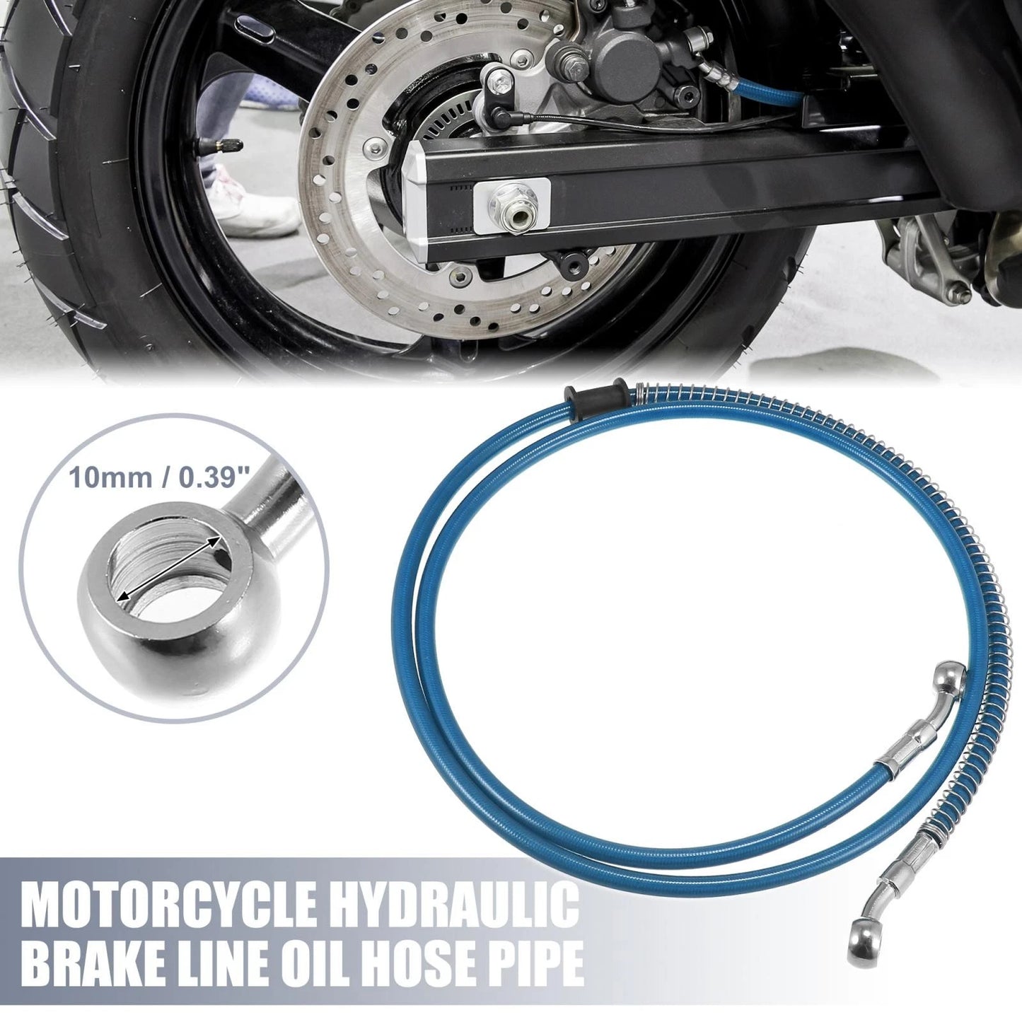 55.12" 10mm Motorcycle Hydraulic Brake Line Blue for Motorcycle