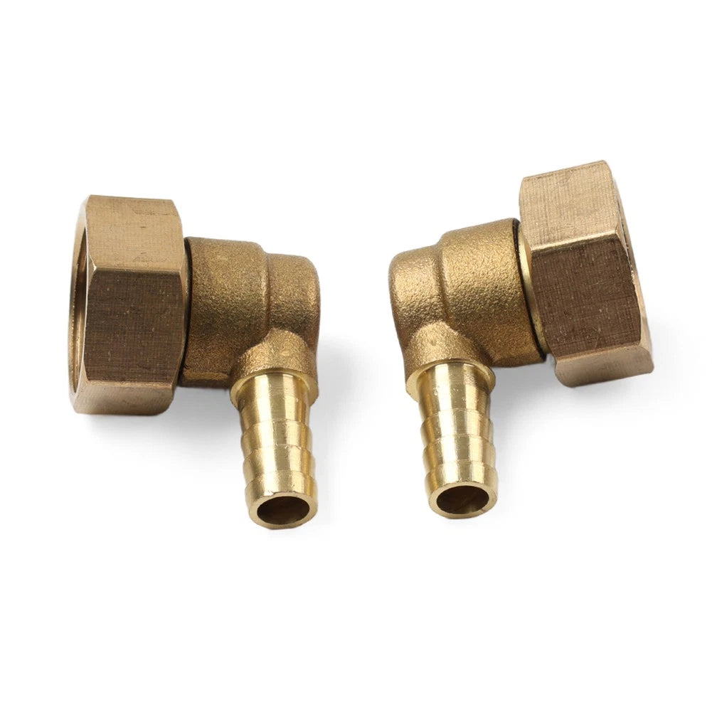 2 x Brass Hose Barb Fitting Elbow 6mm x G1/2 for Pipe Connectors