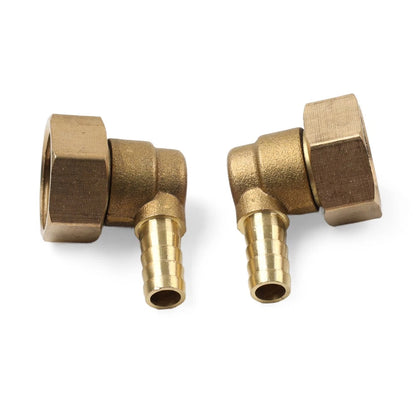 2 x Brass Hose Barb Fitting Elbow 6mm x G1/2 for Pipe Connectors