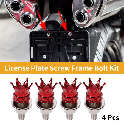 License Plate Screws Cover 35mm Aluminum Alloy Red 4 Pcs for Universal