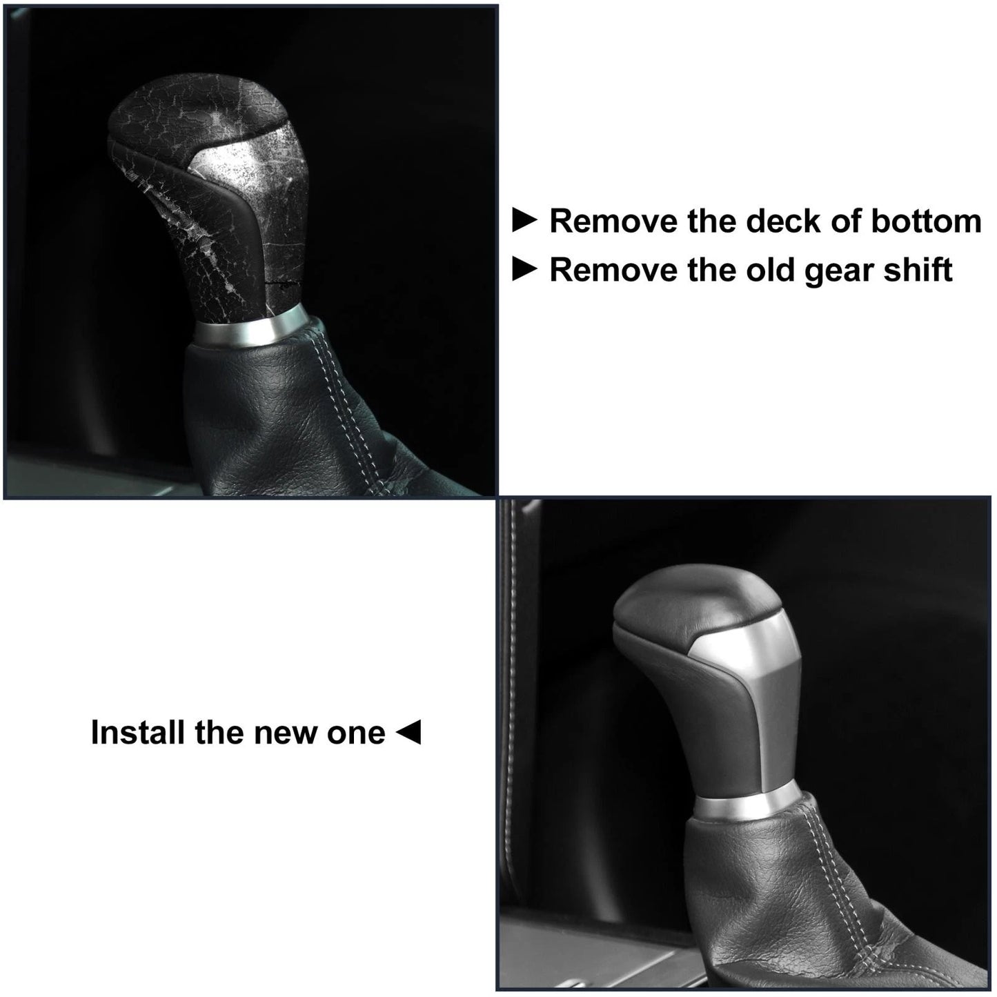 Black Faux Leather Gear Shift Knob for Toyota Tacoma (2005-2023)