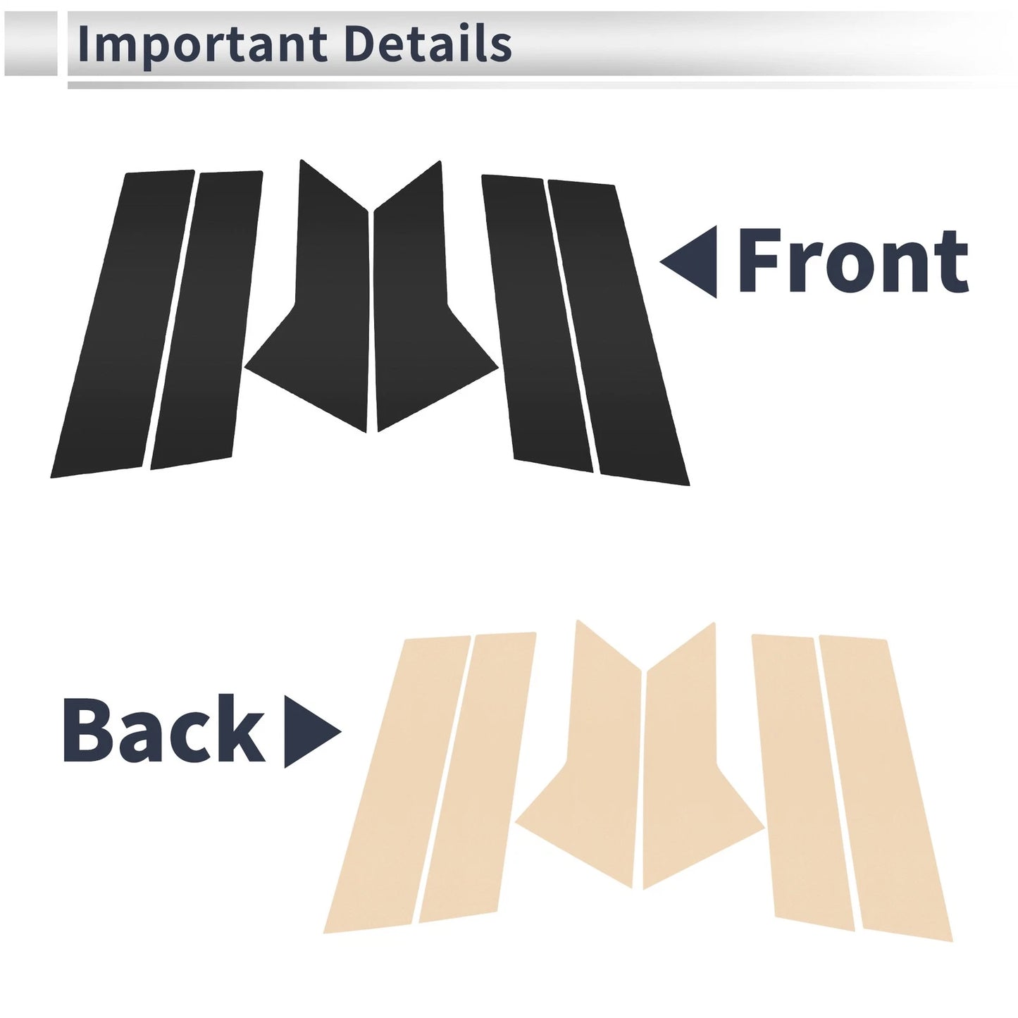 6 Pcs Door Pillar Window Trim for Mazda CX-3 (2015-2021) Black
